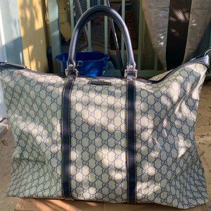 Extra Large Gucci Grey/Black Canvas Travel Tote